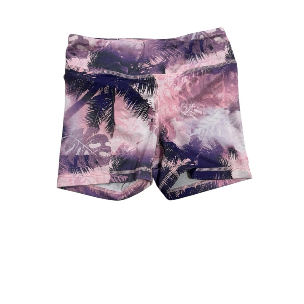 90 Degree By Reflex Girls Size 10 Pink and Purple Palm Print Shorts